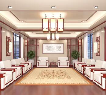 遇造会议办公沙发商务会客洽谈接待室新中式沙发茶几组合